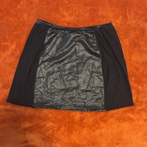iHeartRaves Black Mini Skirt with Faux Leather Panel